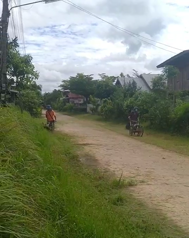 ทีมรถเหลืองตัดหญ้าบ้านหนองสนมหมู่13
